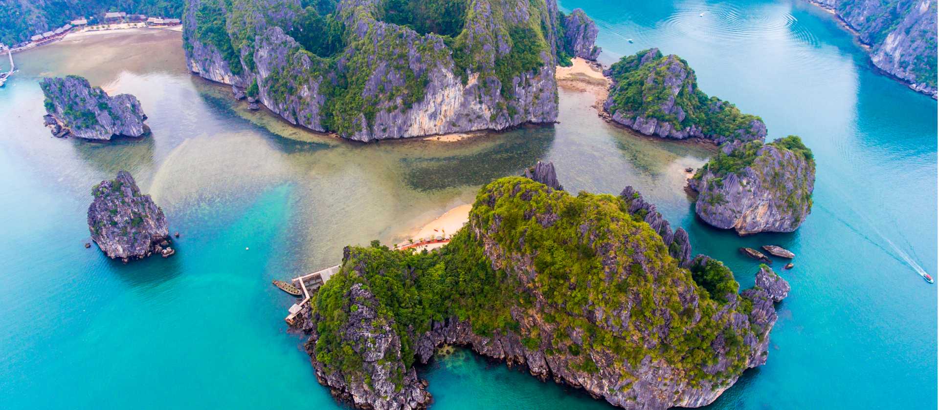 The stunning limestone islets of Lan Ha Bay, Vietnam