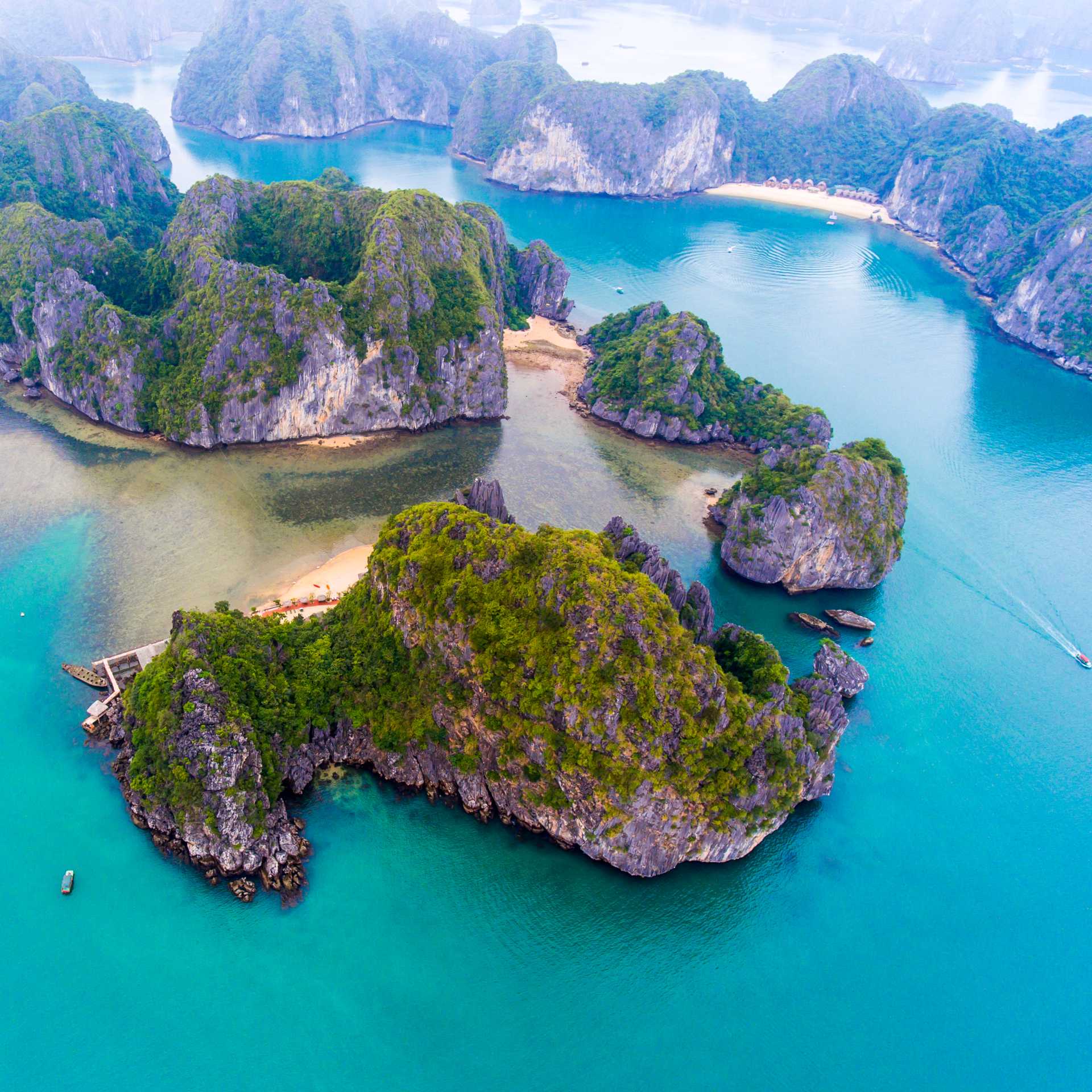 The stunning limestone islets of Lan Ha Bay, Vietnam