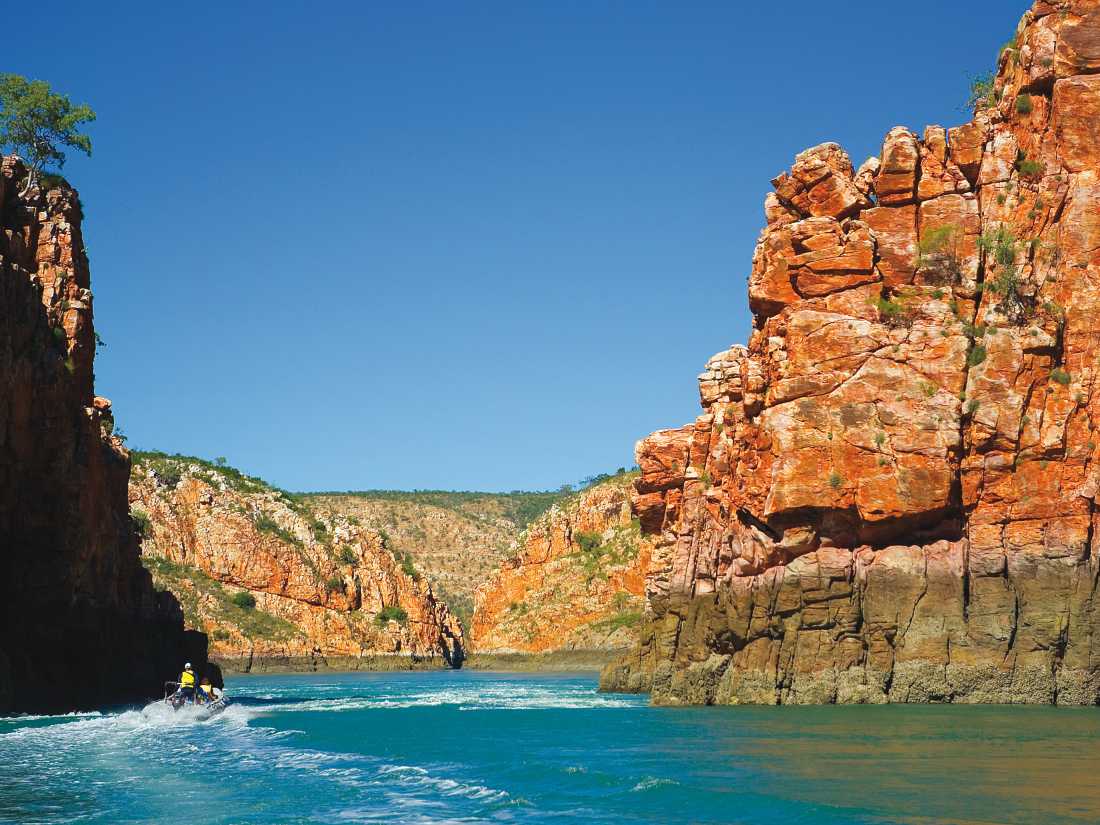 Gap with horizontal waterfall, Talbot Bay, near Buccaneer Archipelago |  Peter Walton