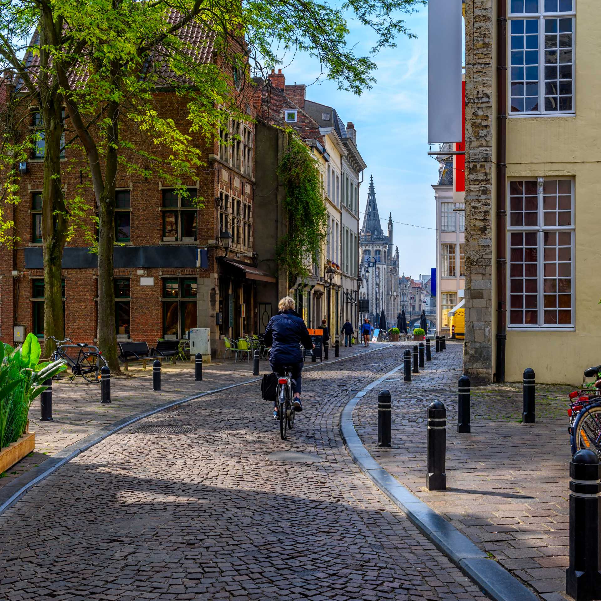 Cycle through the pretty town of Ghent in Belgium