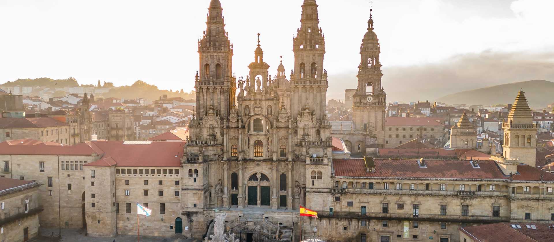 Sunrise at Cathedral of Santiago de Compostela in Galicia | Shutterstock