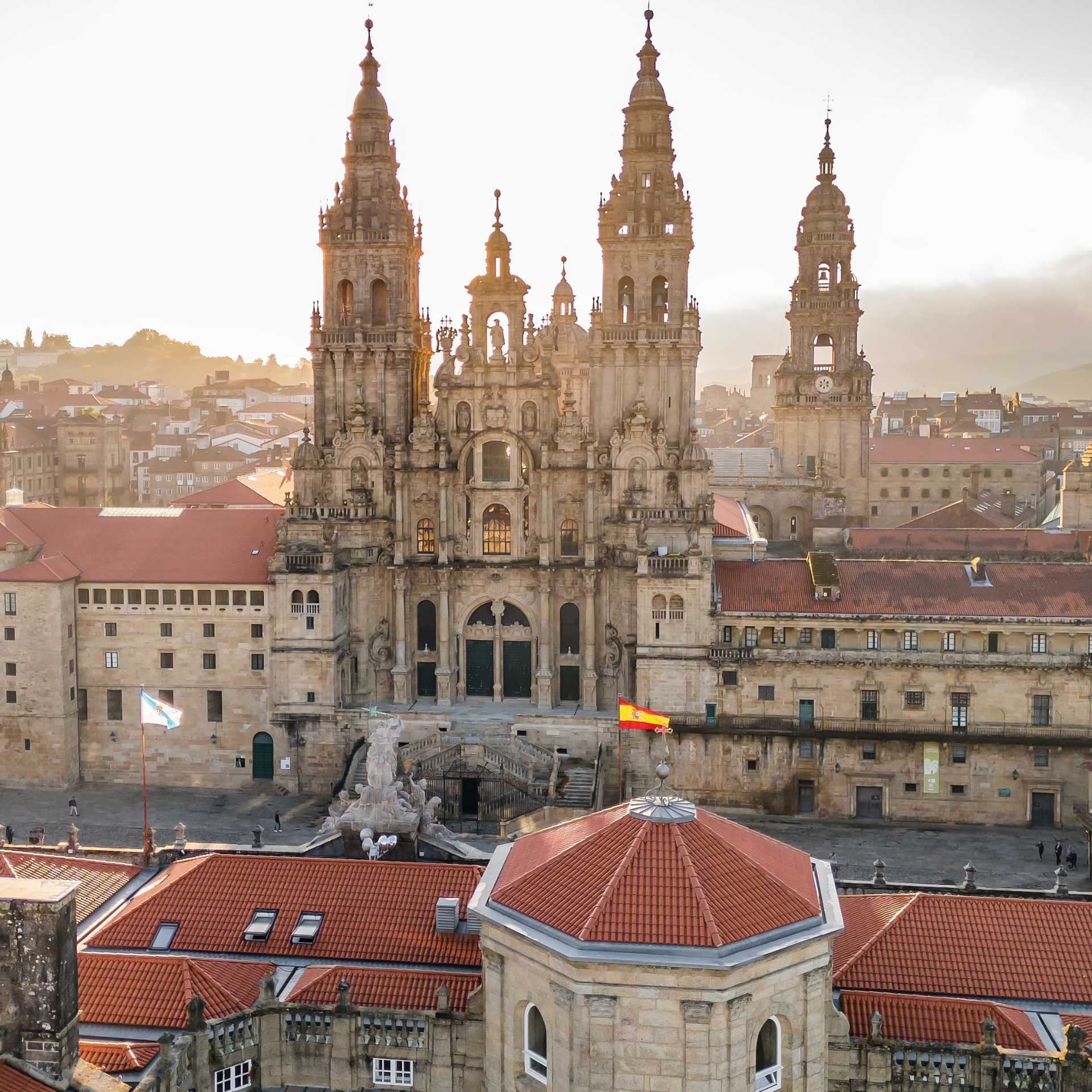 Sunrise at Cathedral of Santiago de Compostela in Galicia | Shutterstock