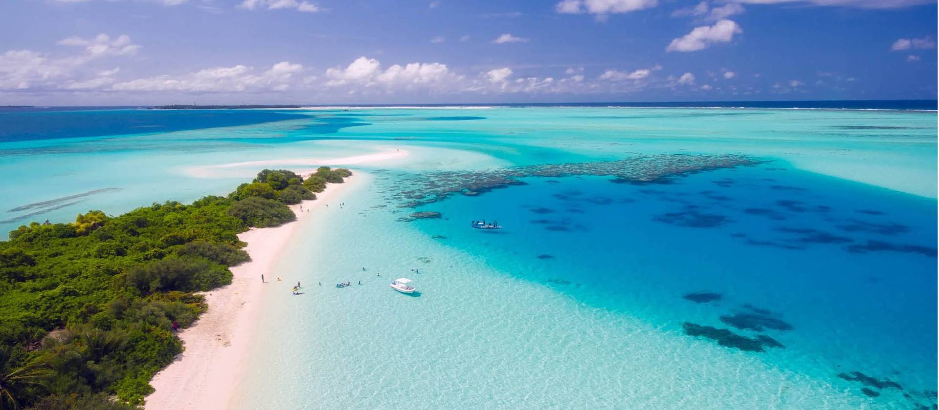 Blue hues of an island's coast