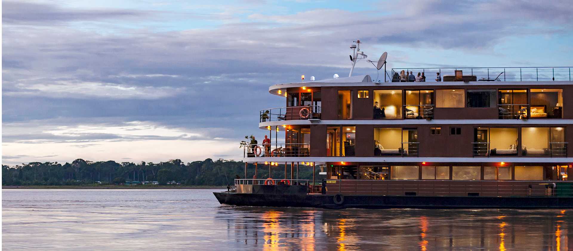 The beautiful Anakonda explores the Amazon in Ecuador