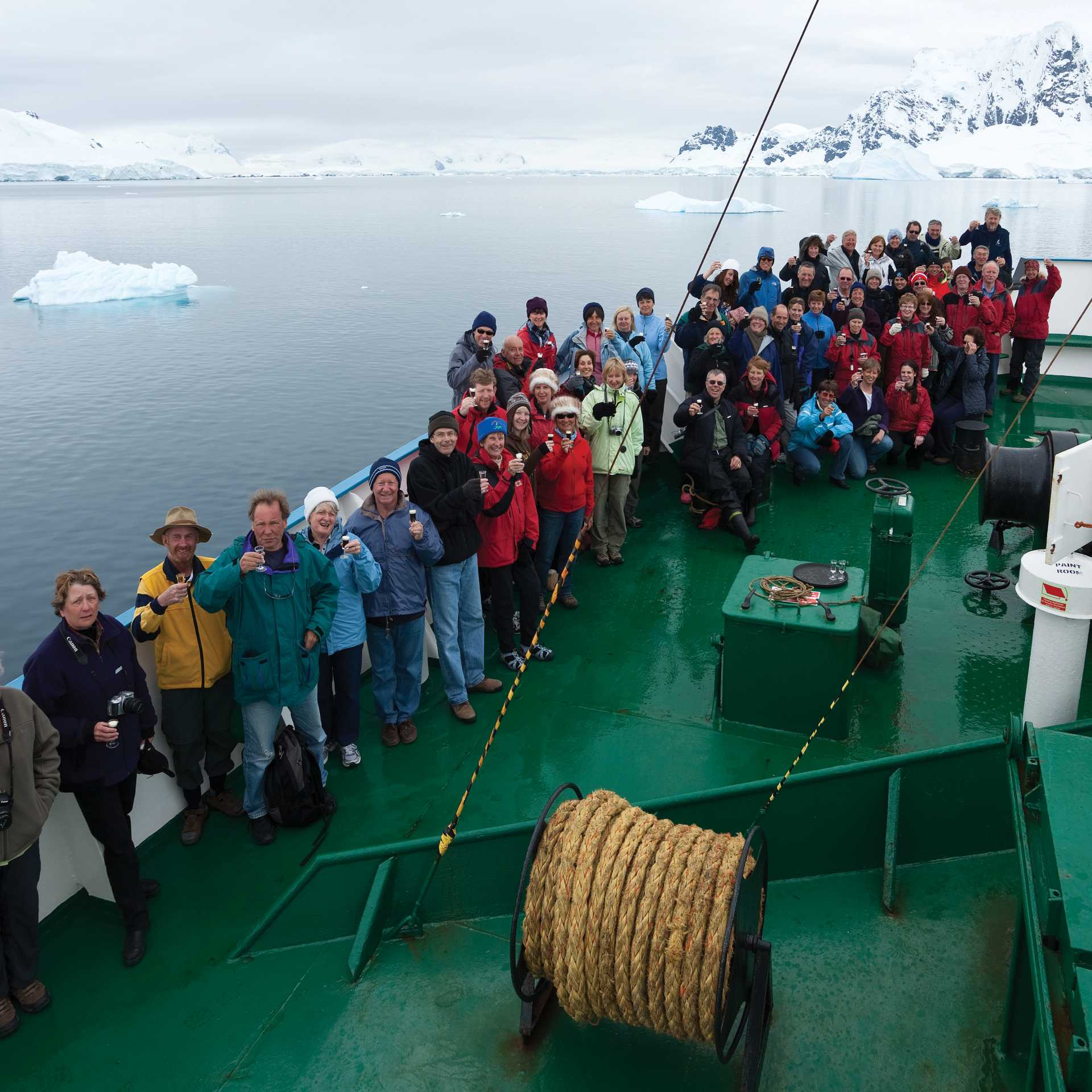 Group shot on the Antarctic Peninsula | Peter Walton