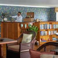 The spacious air-conditioned saloon with library aboard ABN Rajmahal