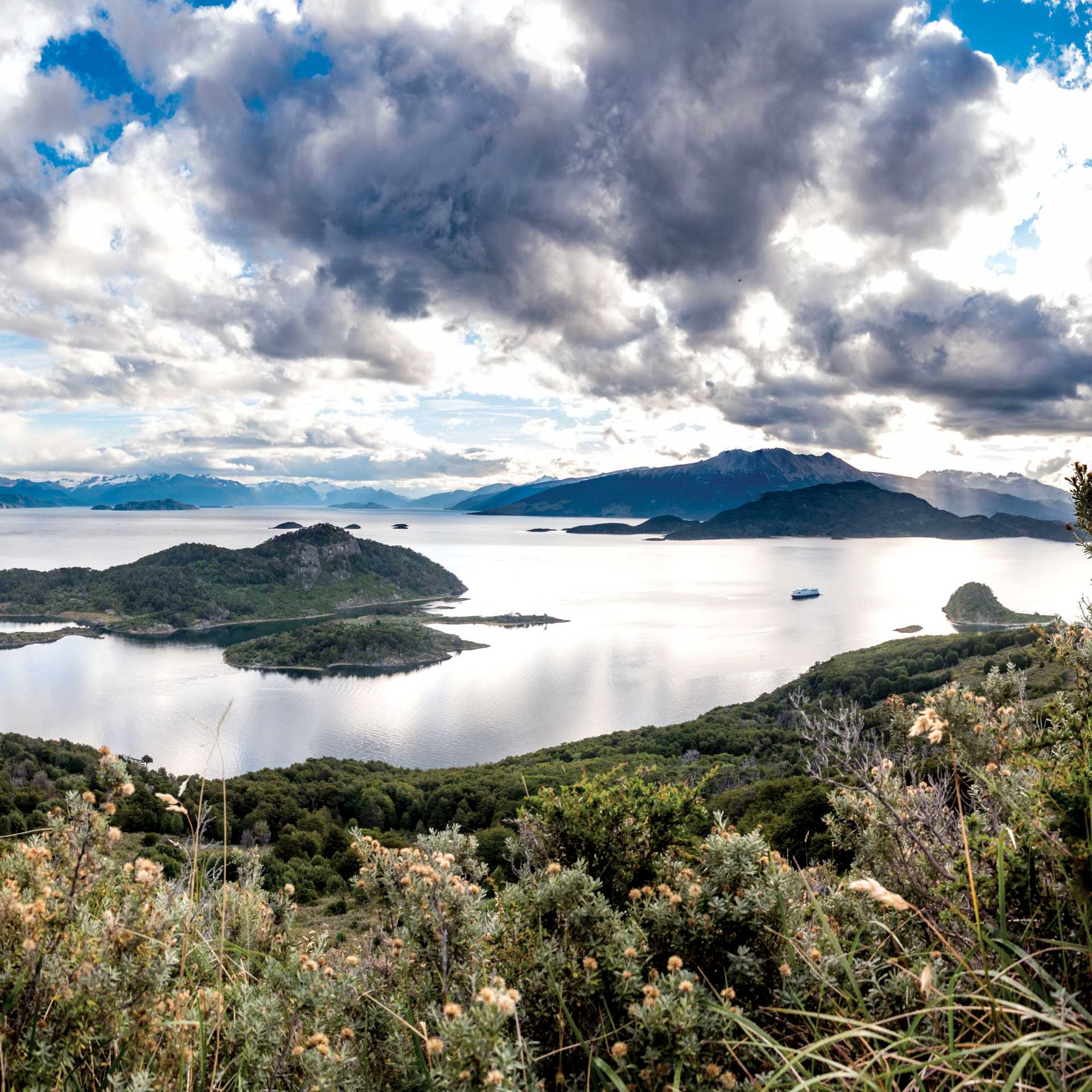 Breathtaking panoramic views across Wulaia Bay