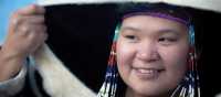 Woman in traditional Inuit dress