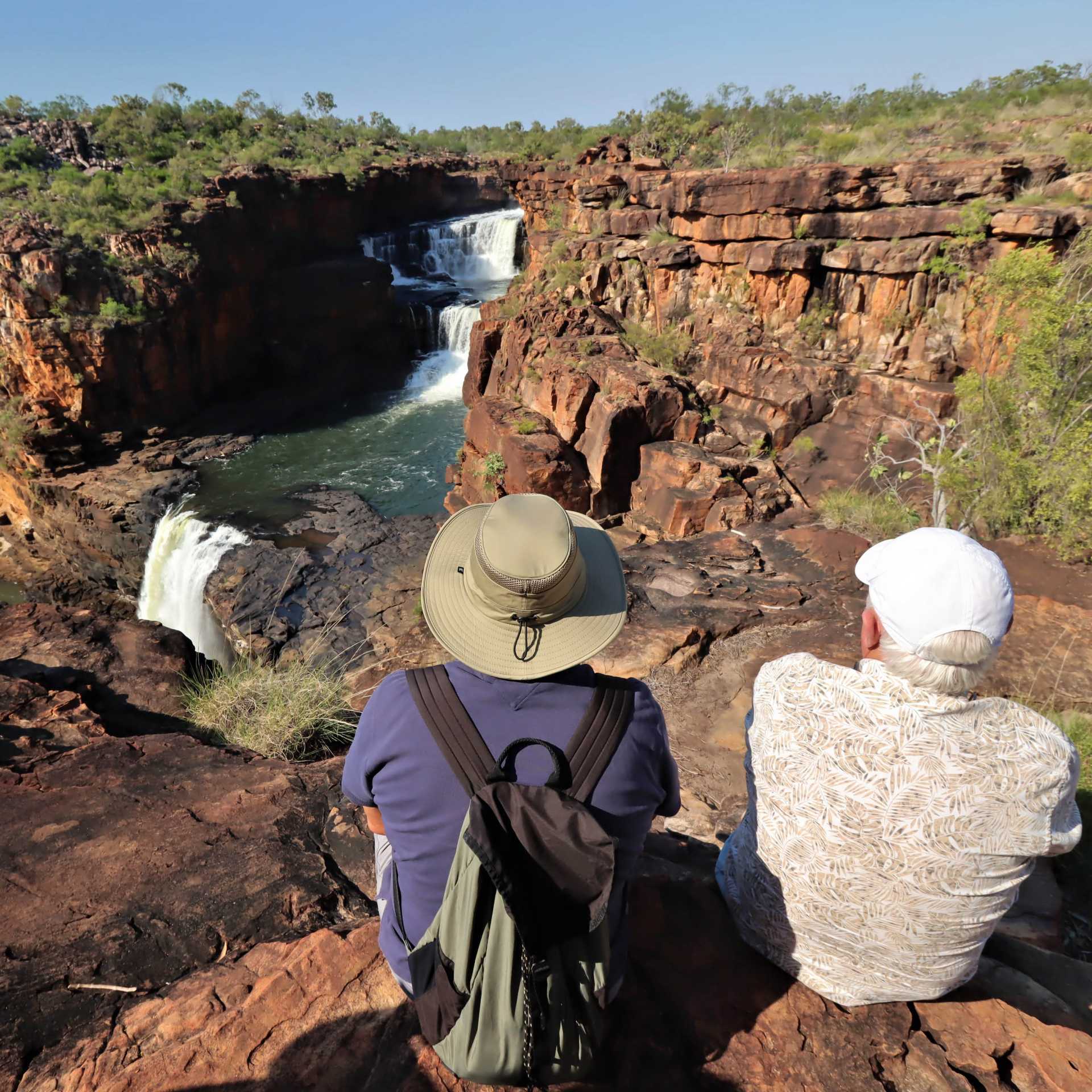 Admiring the view of Mitchell Falls