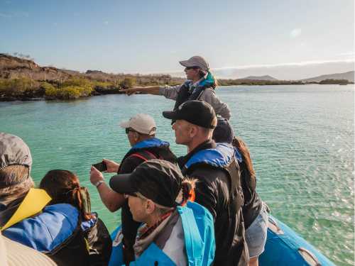 Zodiac cruising is an everyday part of travel in the Galapagos
