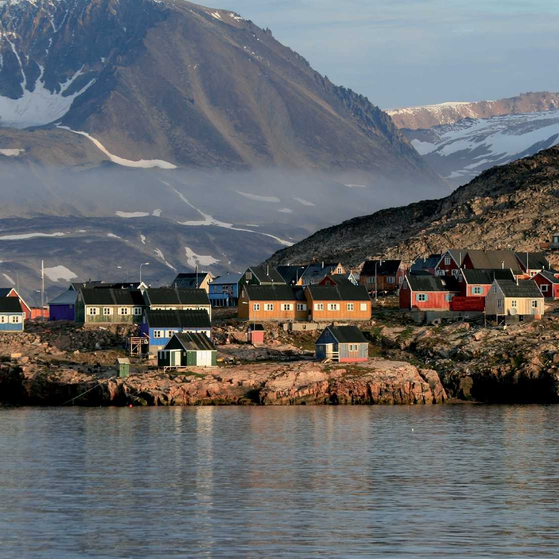 Coastal Inuit village of Ittoqqortoormiit, Scoresby Sund, Greenland