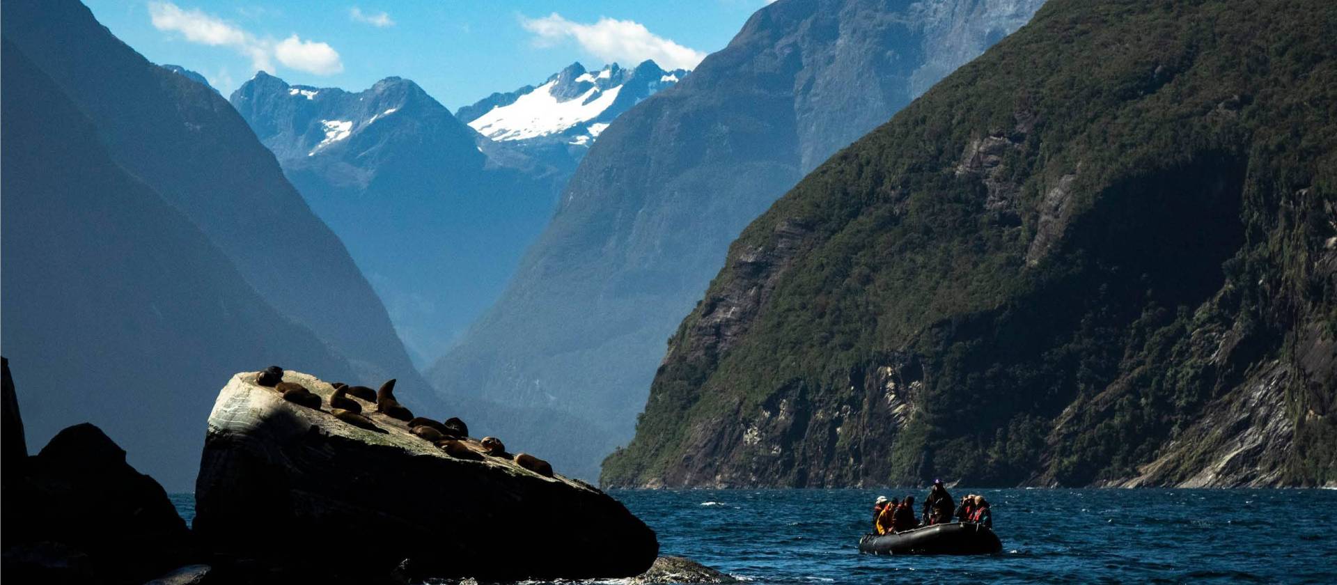 Zodiac cruising in Fiordland | Chris Todd