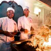 Life on board, a BBQ on the deck