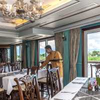 Enjoy river life from the dining room