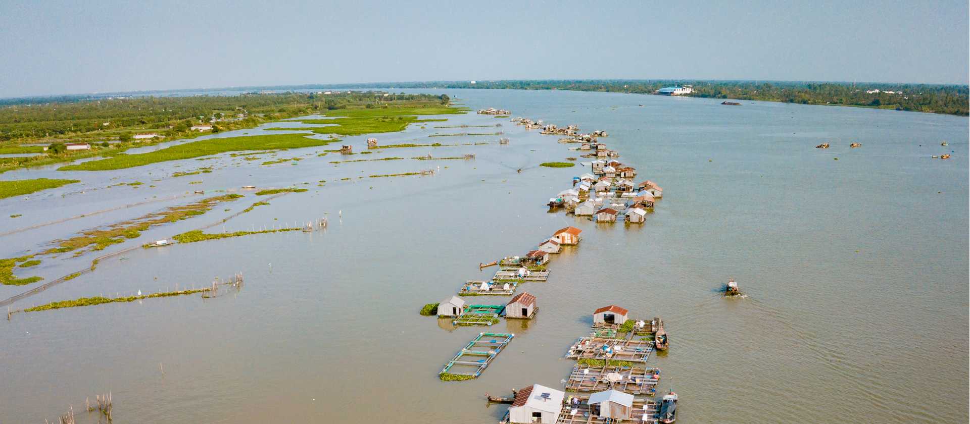 Floating village in the Mekong Delta, Vietnam