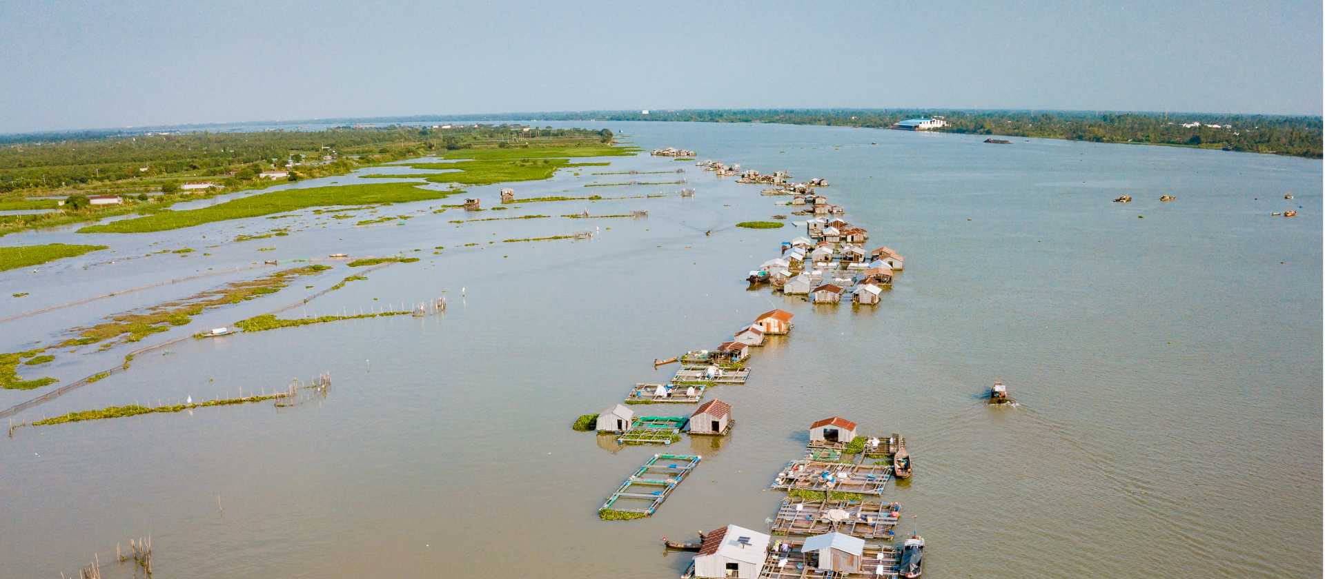 Floating village in the Mekong Delta, Vietnam