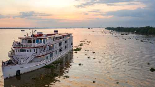 The Jahan on the Mekong River at sunset, Cai Lay, Tien Giang, Vietnam