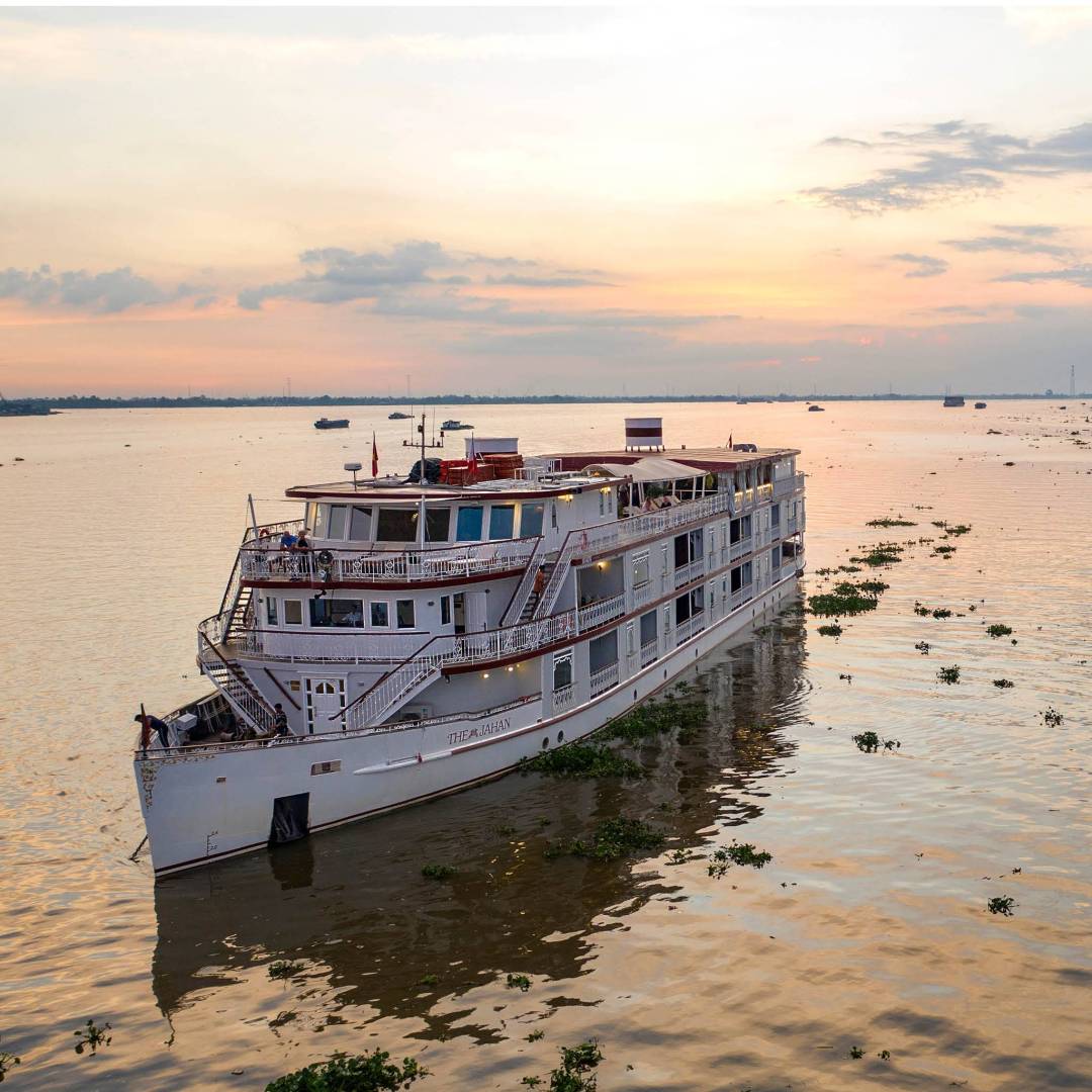The Jahan on the Mekong River at sunset, Cai Lay, Tien Giang, Vietnam