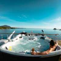 Hot tub aboard Cascadia | Johnny Bierman