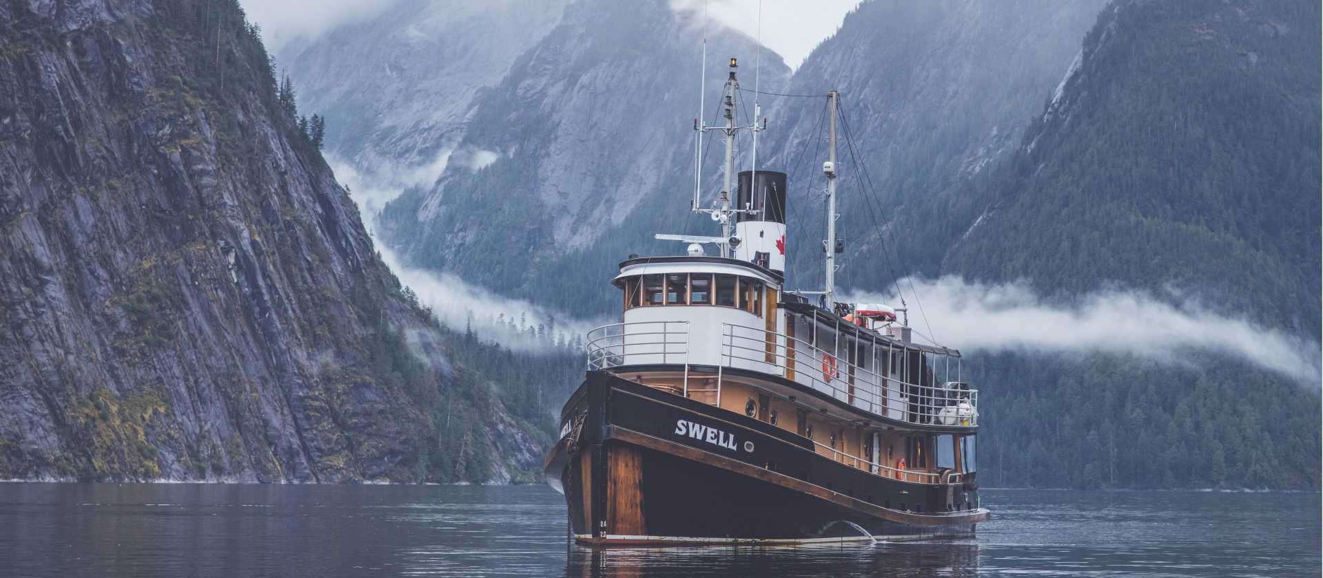 The beautiful converted tug 'Swell'