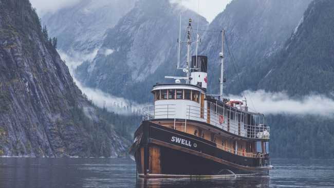 The beautiful converted tug 'Swell'