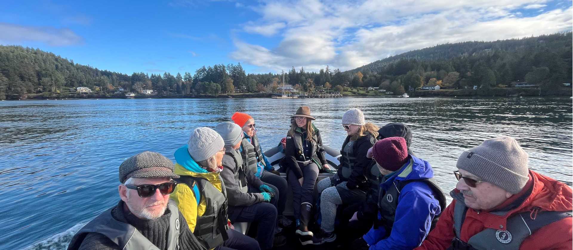Guests exploring the Gulf Islands by Zodiac