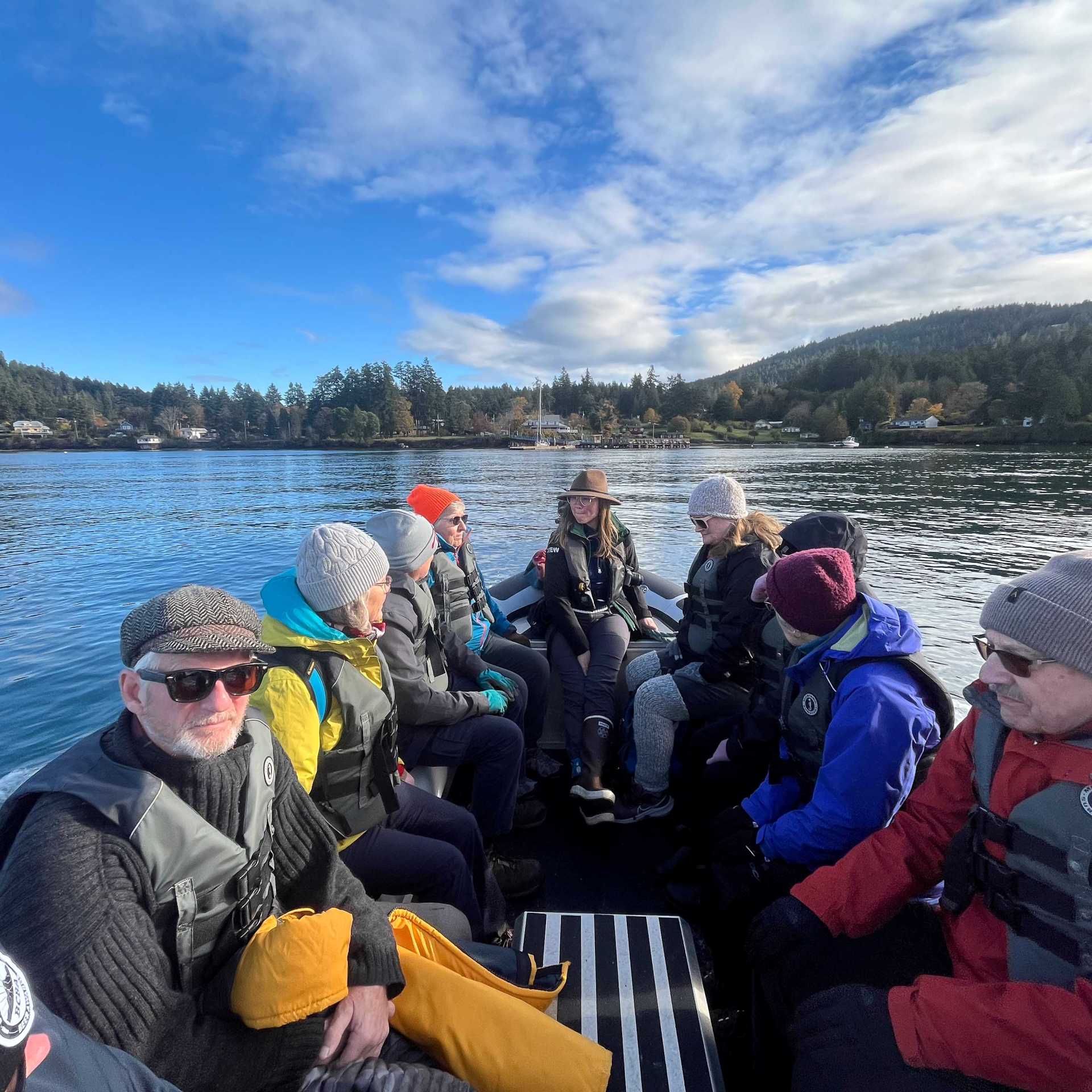 Guests exploring the Gulf Islands by Zodiac