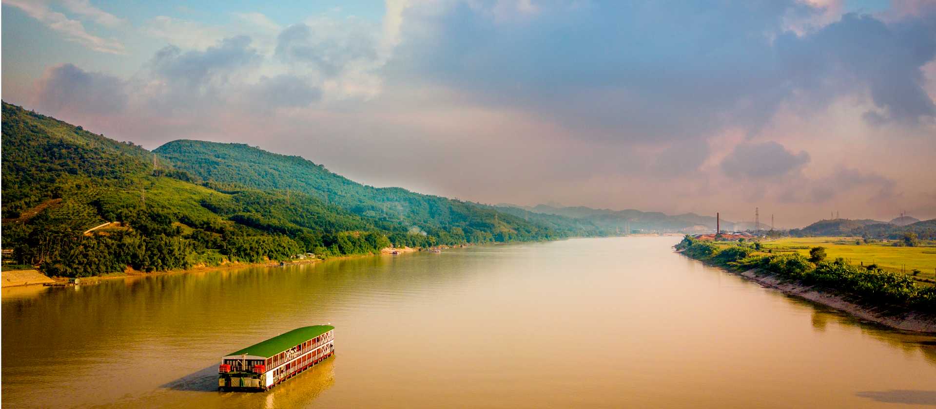 Cruising the Red River in Vietnam