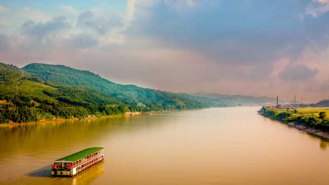 Cruising the Red River in Vietnam