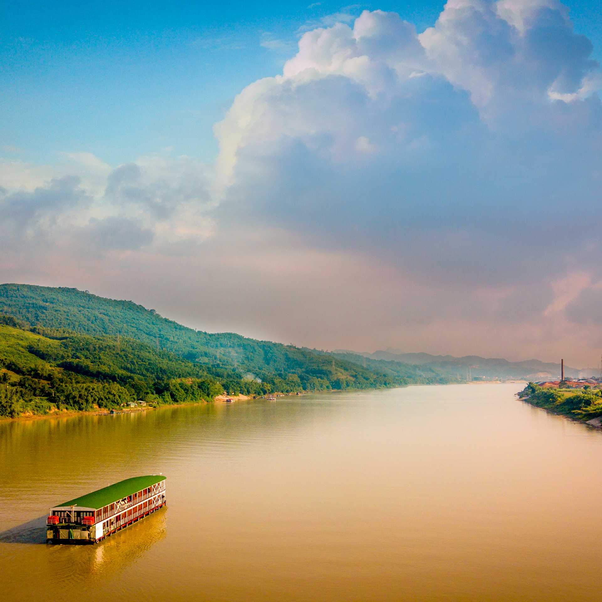 Cruising the Red River in Vietnam