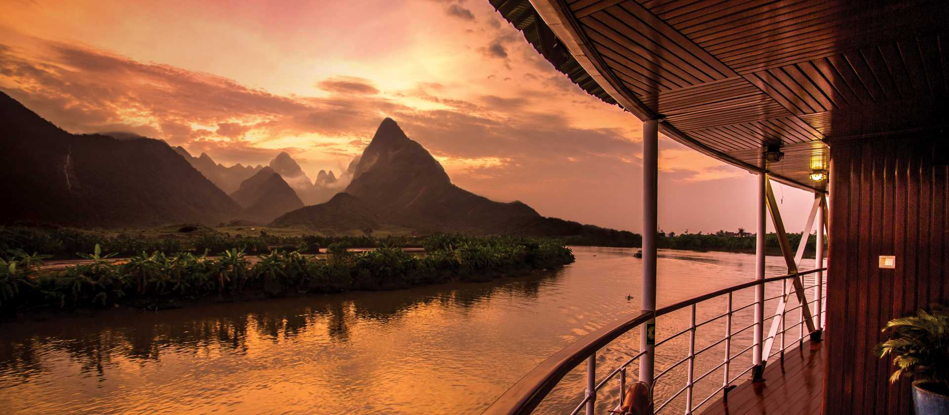 Cruising the Red River in Vietnam