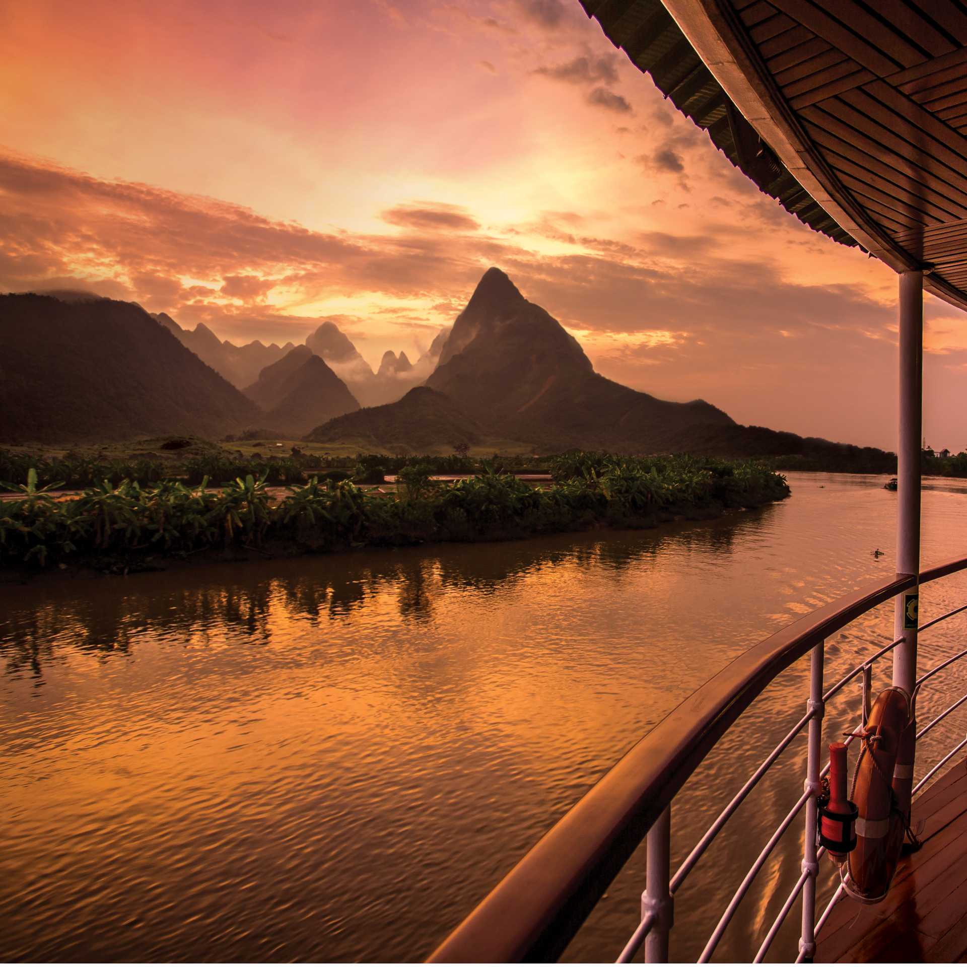 Cruising the Red River in Vietnam