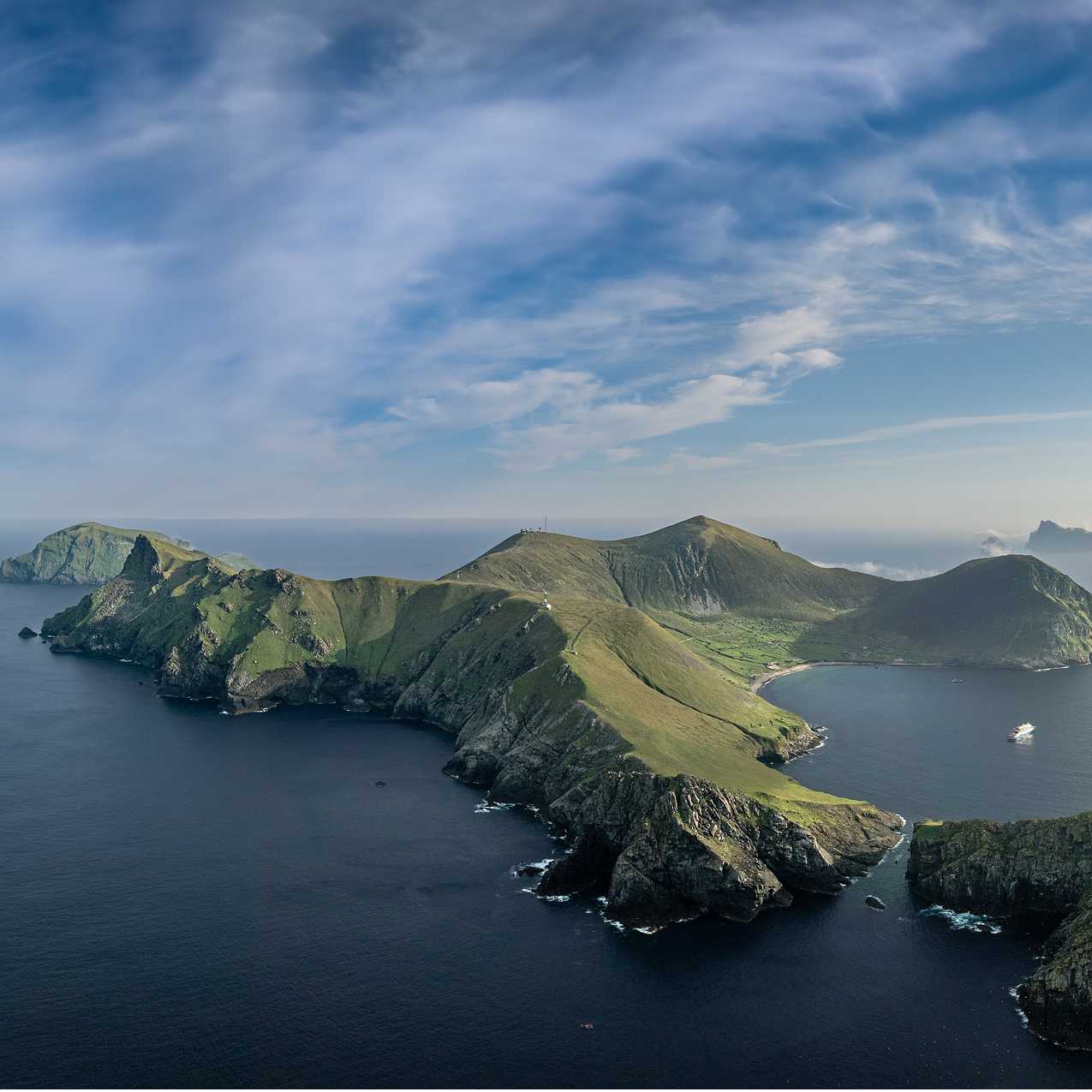 Aerial view of the St Kilda archipelago | Piet van den Bemd