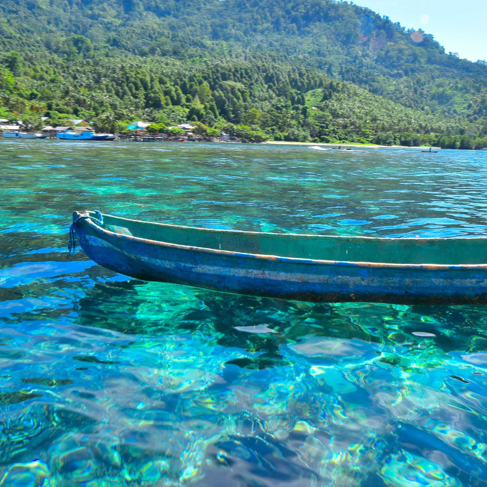 The turquoise waters of the Moluccas Archipelago