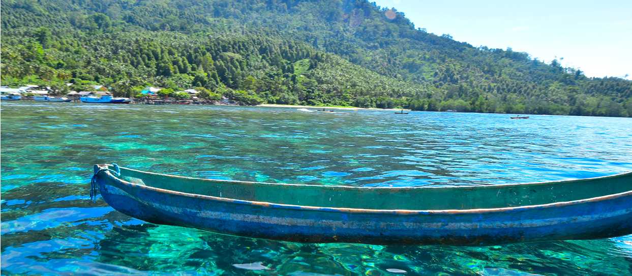 The turquoise waters of the Maluku Archipelago