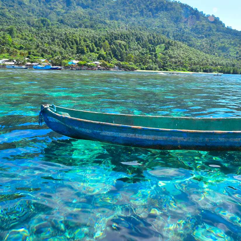 The turquoise waters of the Maluku Archipelago