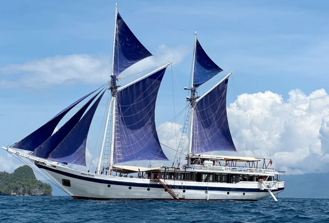 Ombak Putih with her sails up |  Rachel Imber