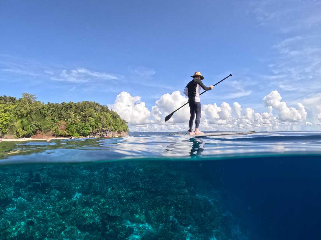 Stand up paddle boarding in Raja Ampat