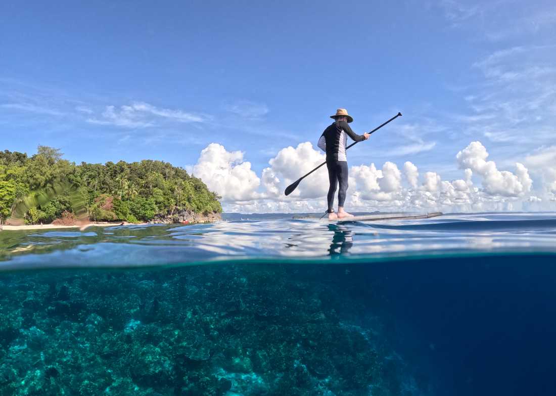 Stand up paddle boarding in Raja Ampat