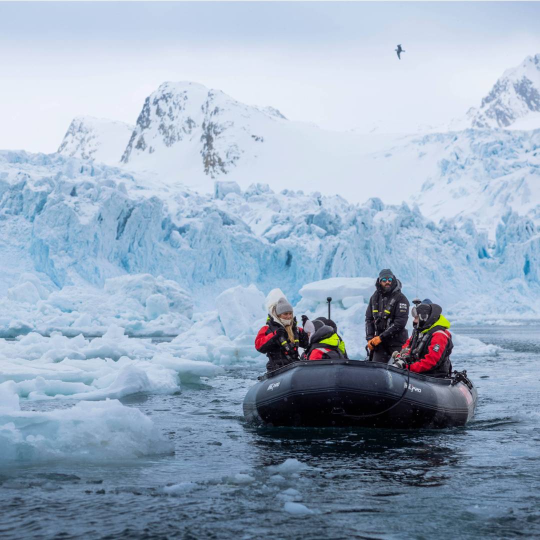 Zodiac cruising, Svalbard | Chase Teron