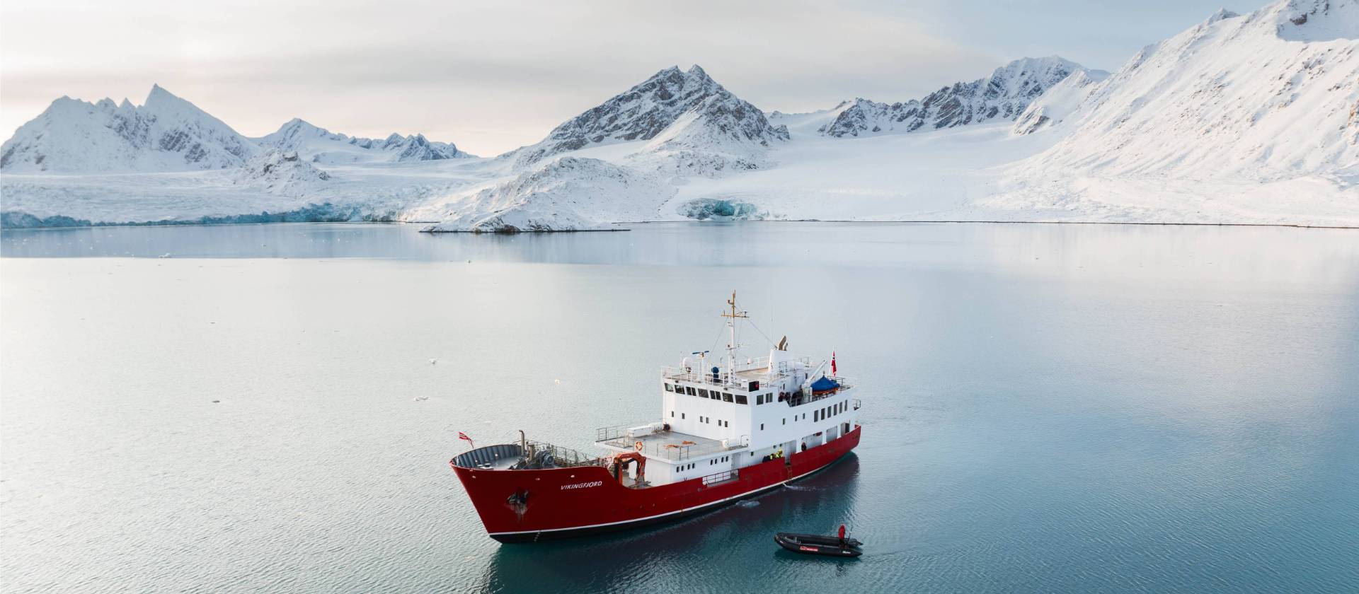 Launching zodiacs from MV Vikingfjord