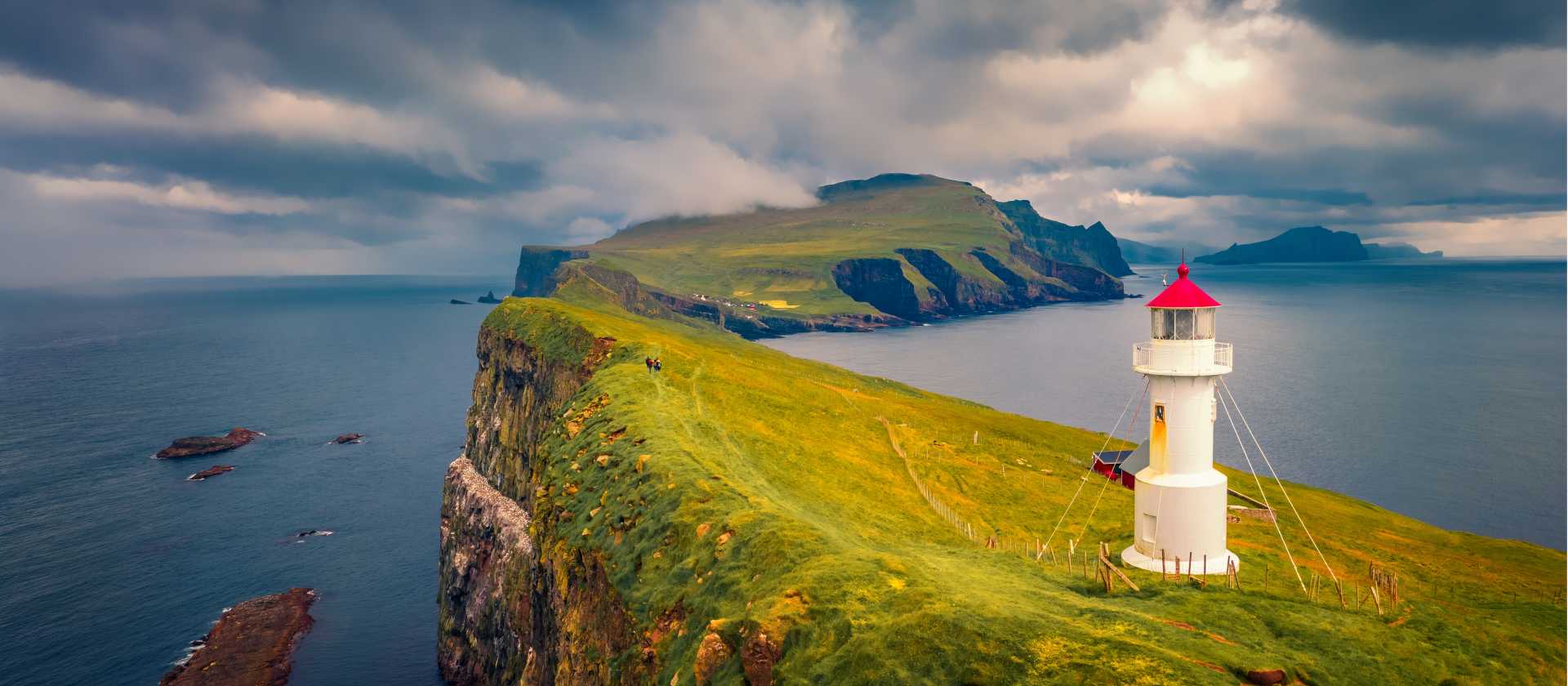 The lush landscapes of Mykines Island, Faroe Islands