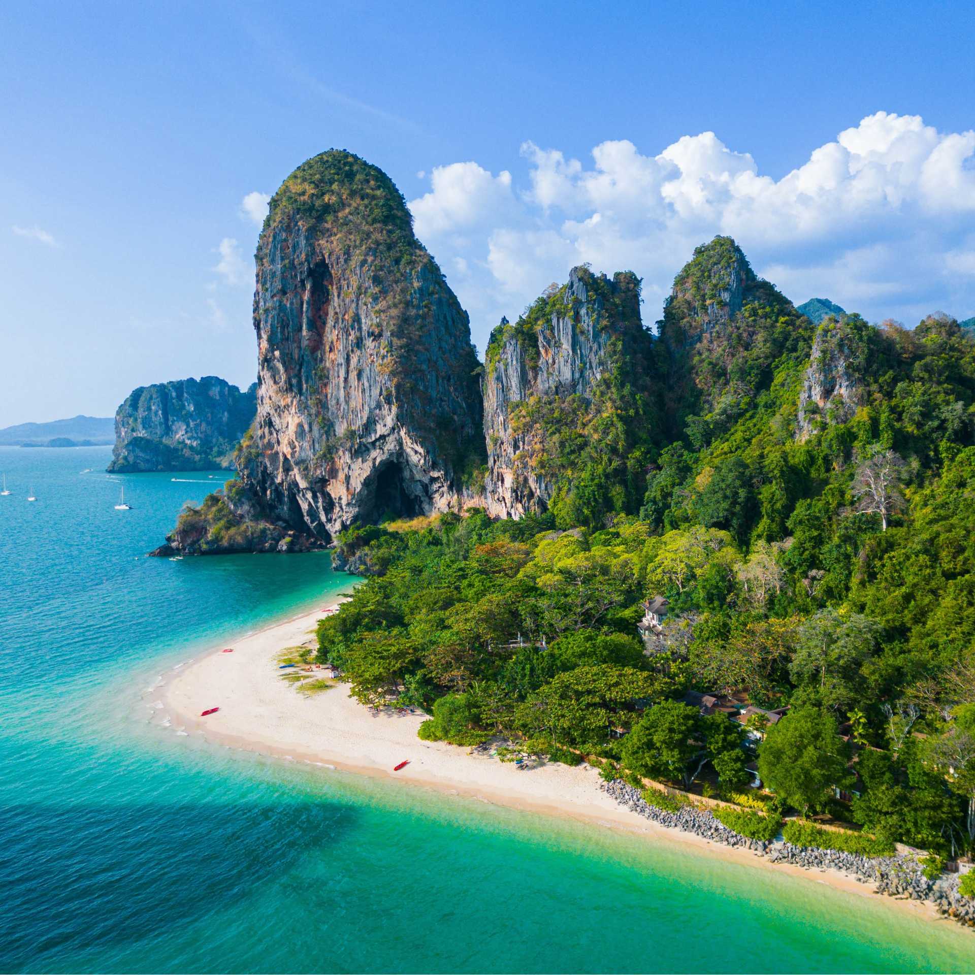 The spectacular limestone karsts around Railay Beach
