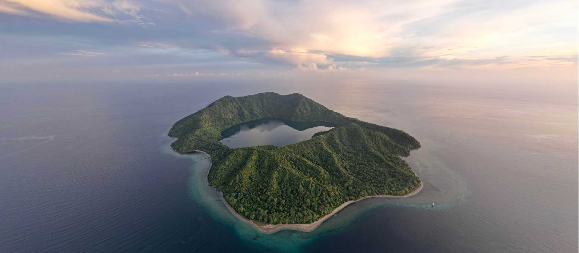 The volcanic Satonda Island with it's large crater lake
