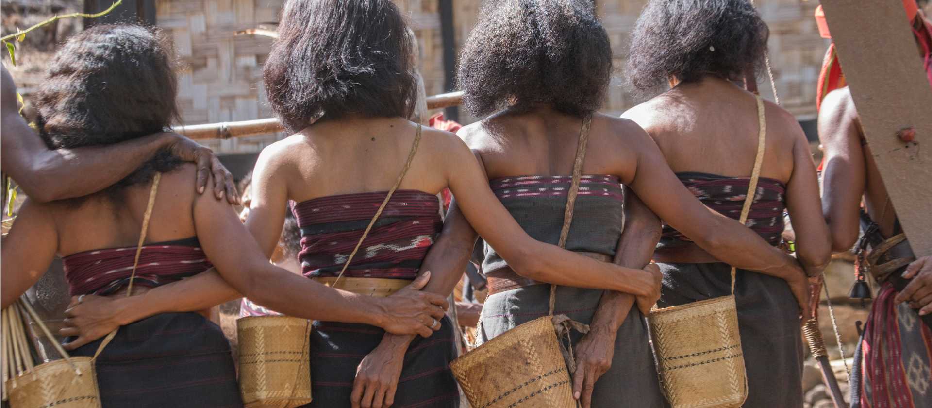Intricate weavings og the local women at Takpala Village, Alor Island