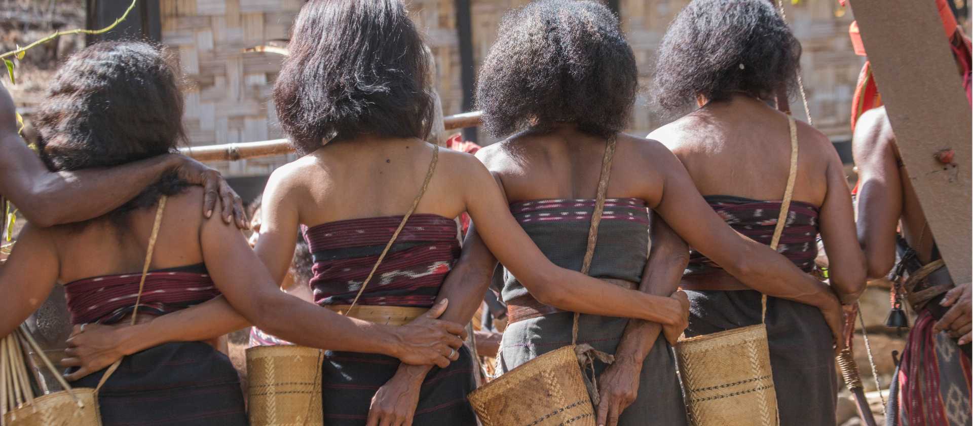 Intricate weavings og the local women at Takpala Village, Alor Island