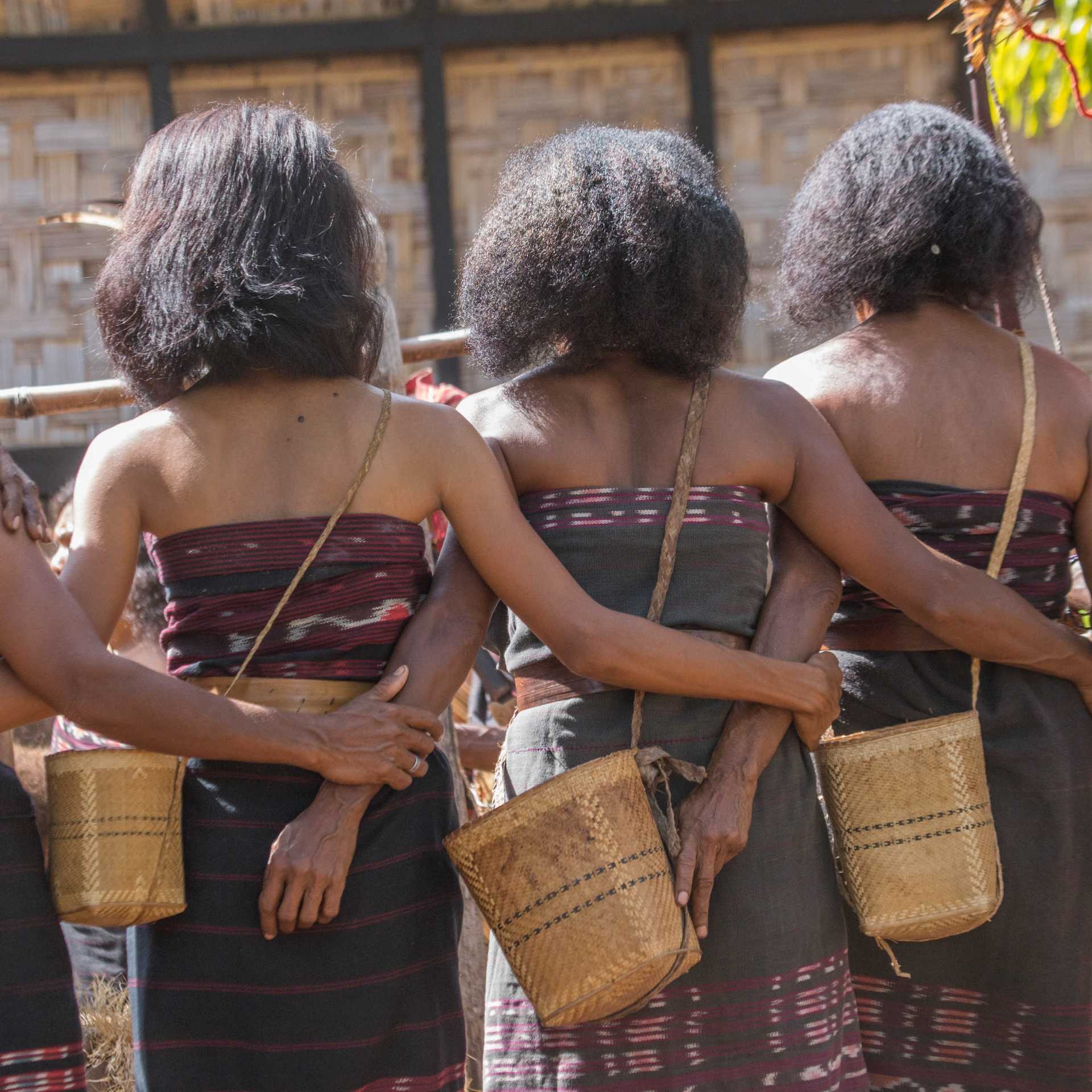Intricate weavings og the local women at Takpala Village, Alor Island