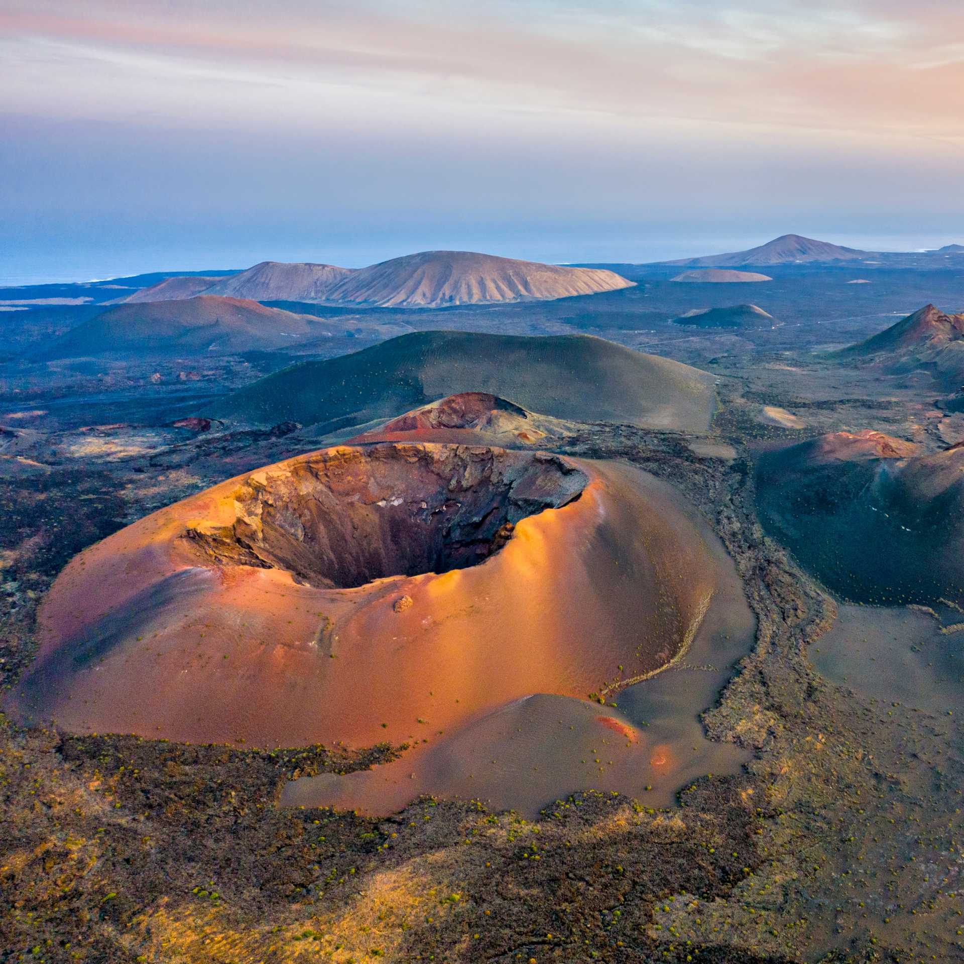 The surreal landscape of Timanfaya National Park, Lanzarote, Canary Islands