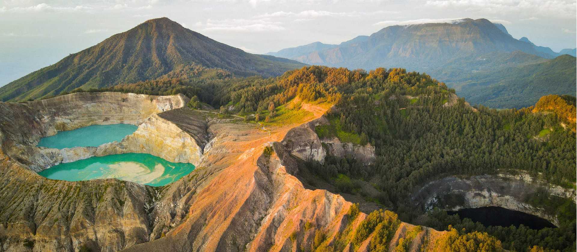 The spectacular tri-coloured lakes of Mount Kelimutu on Flores Island