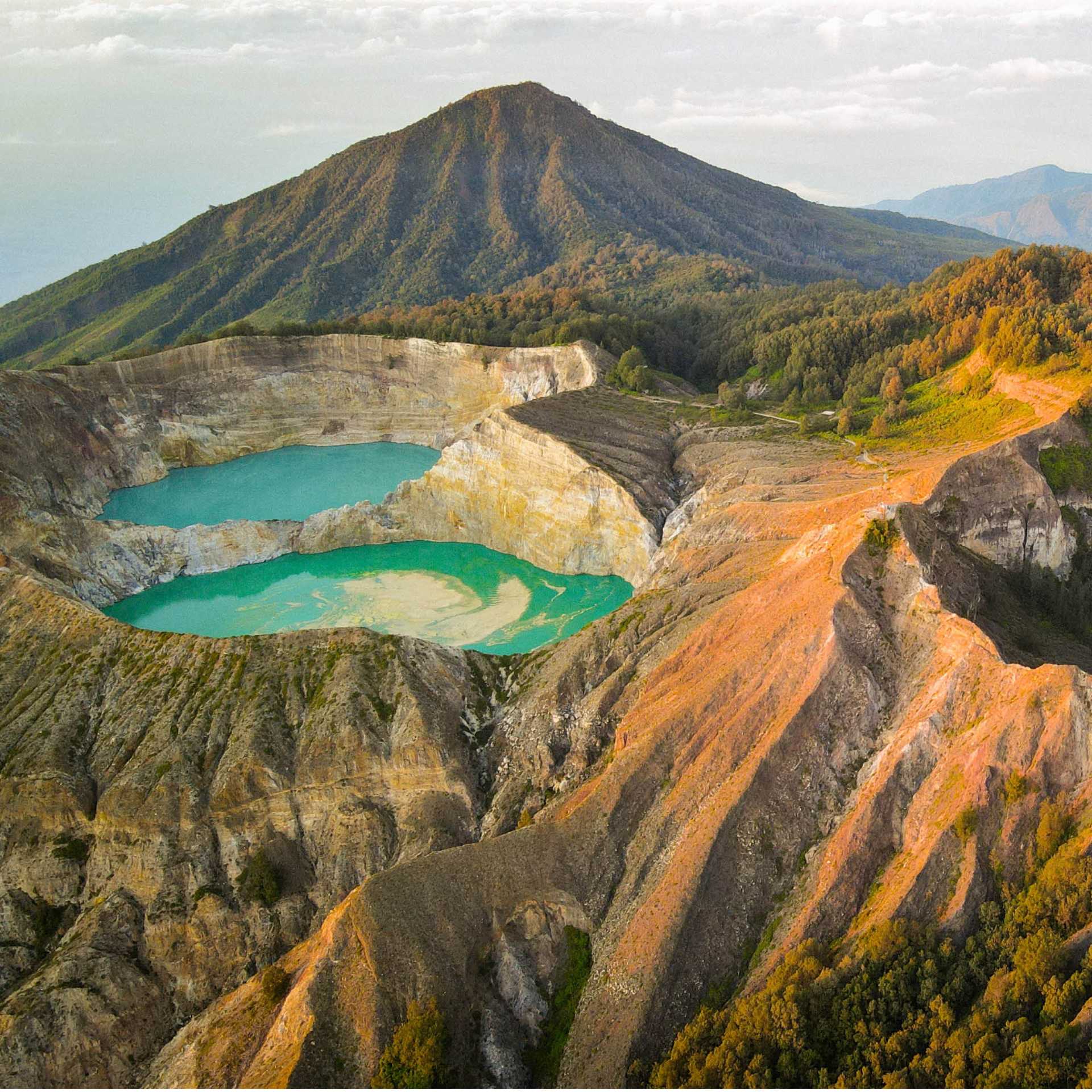 The spectacular tri-coloured lakes of Mount Kelimutu on Flores Island